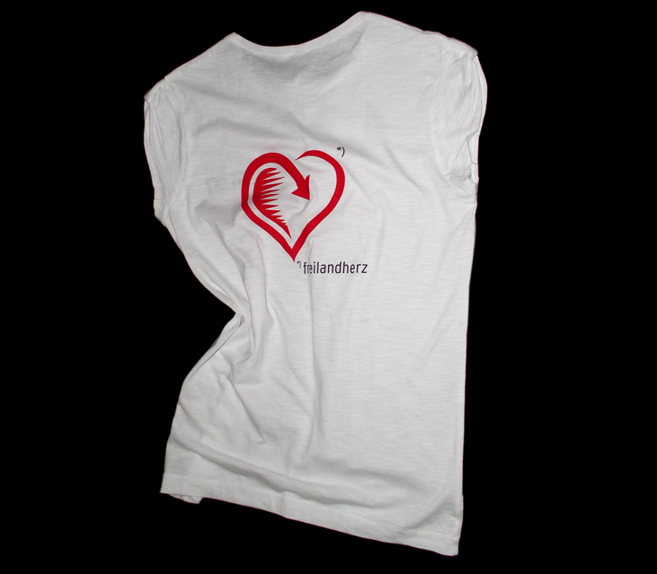 Freilandherz 2 – T-Shirt Women (weiss) – hinten