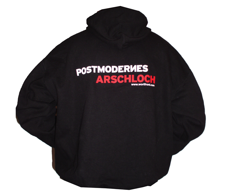 Postmodernes Arschloch – Kapuzenpullover (schwarz) – hinten