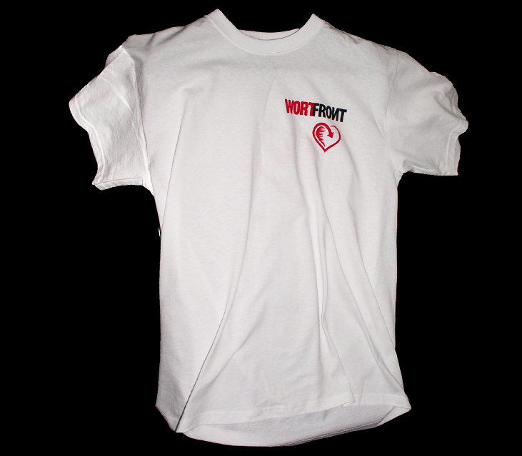 Freilandherz – T-Shirt Unisex (weiss) – vorne