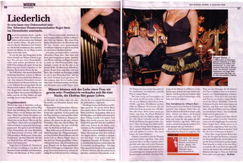 „Liederlich“ – eine Doppelseite im Spiegel über mich bekomme ich nicht jeden Tag
