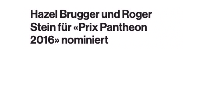 „Für den Prix Pantheon 2016 nominiert“ – TagesWoche über Hazel Brugger und mich