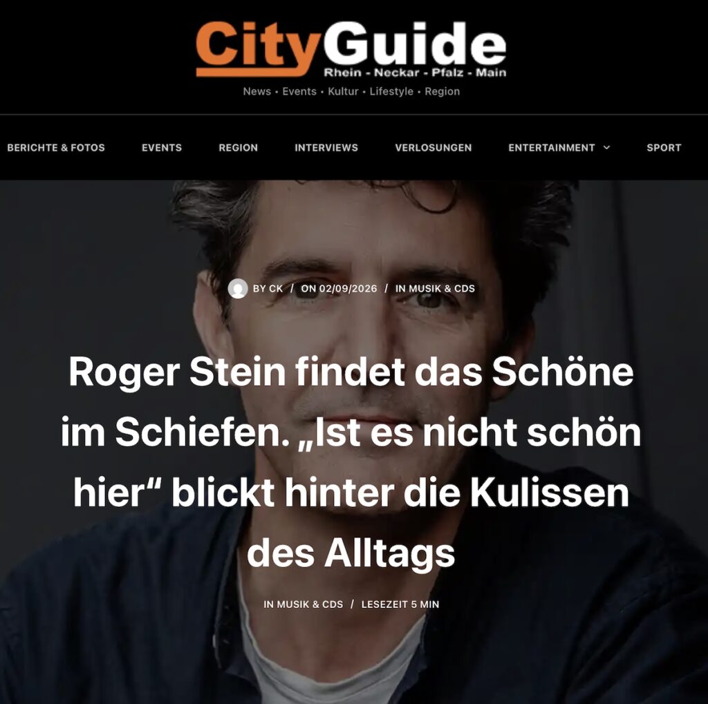 Ein schöner Beitrag im CityGuide über mein neues Album
